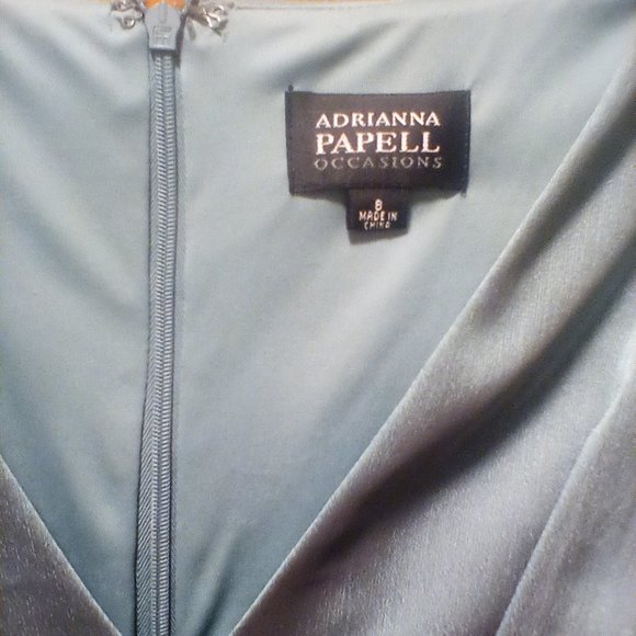 ADRIANNA PAPELL  CHIFFON DRESS W/ BEADS NWT FORMAL WEAR - Picture 6 of 12